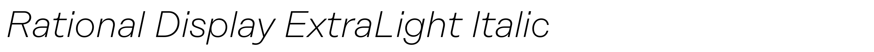 Rational Display ExtraLight Italic